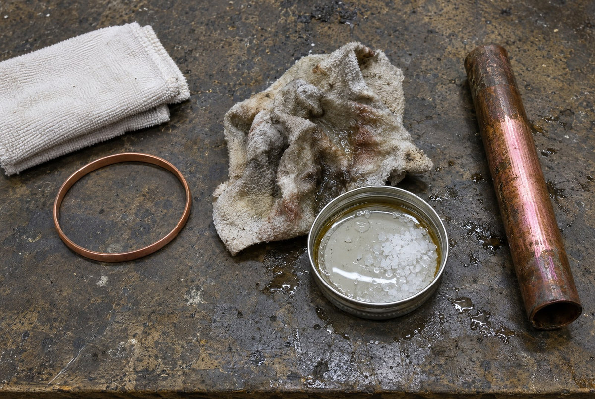 The truck stop bracelet and the copper pipe after the test