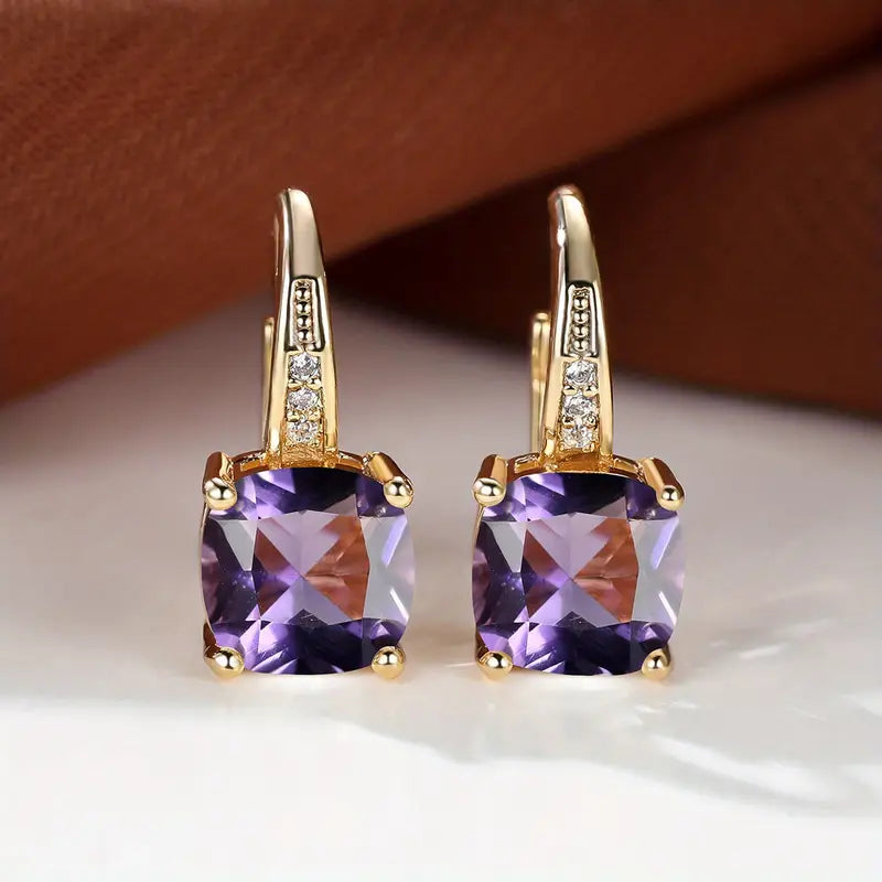 Mystic Stone Hoop Earrings