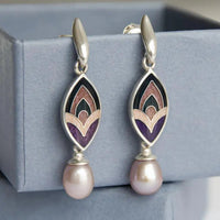 Vintage Pearl & Enamel Earrings