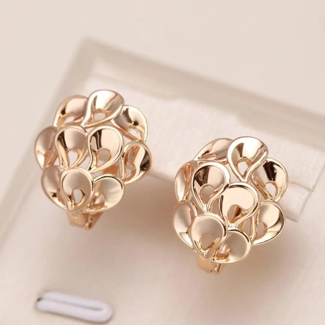 Gold-shimmering earrings