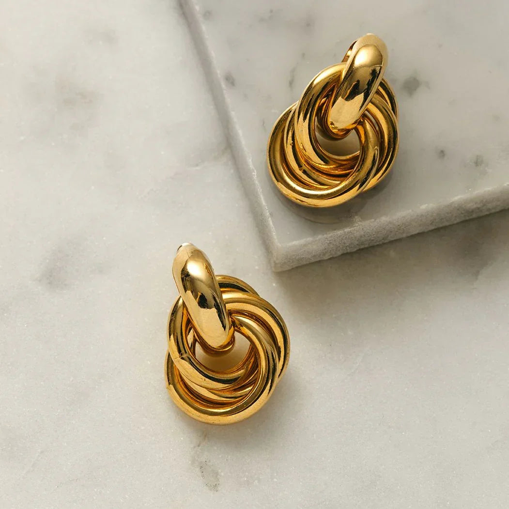 Statement Interlocking Earrings | Gold 14k
