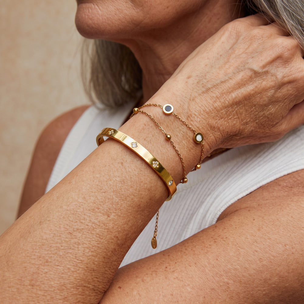Gold Clover Bangle