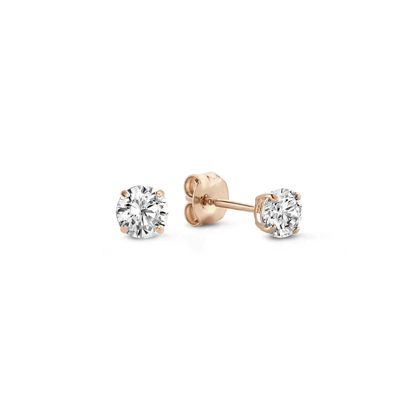 Larmes de Lune Stone Stud Earrings | Gold 14k