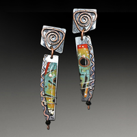 Ethical Silver Earrings with Multicolored Enamel