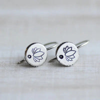 Vintage Small Rounded Silver Earrings