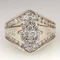 Golden sparkling vintage ring