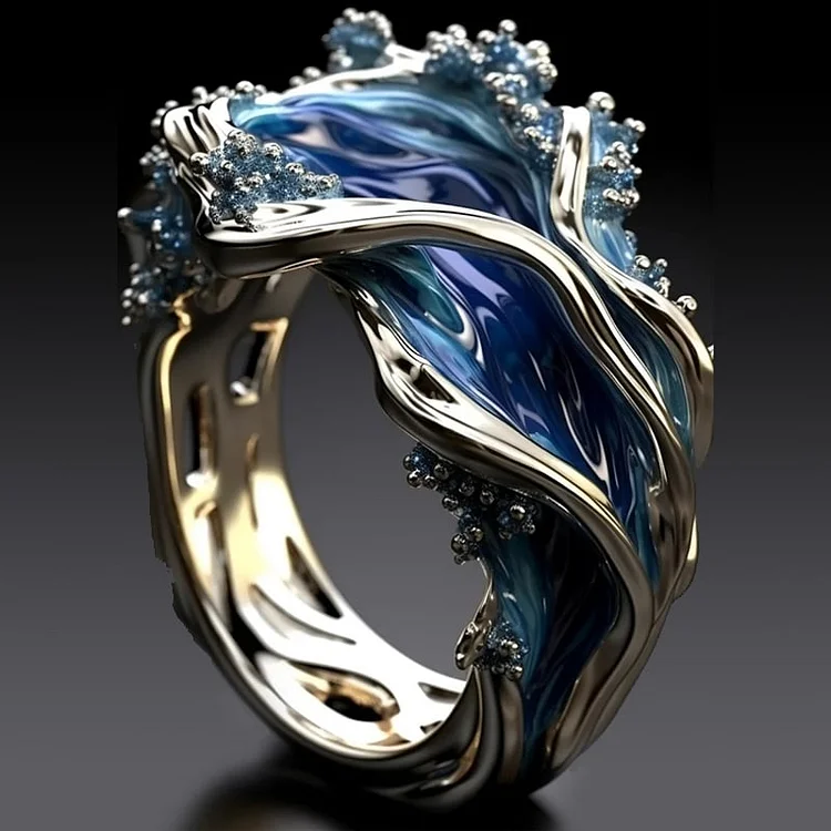 Vintage Golden Wave Ring