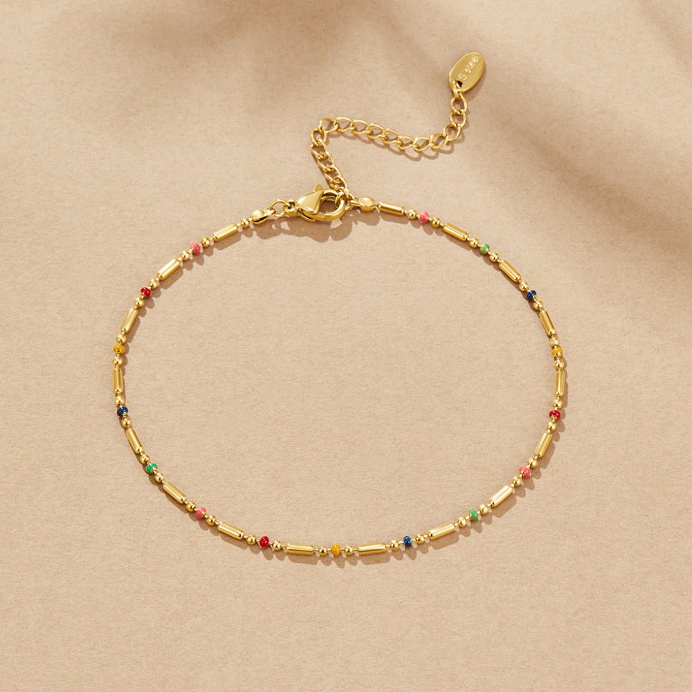 Rainbow Bead Anklet