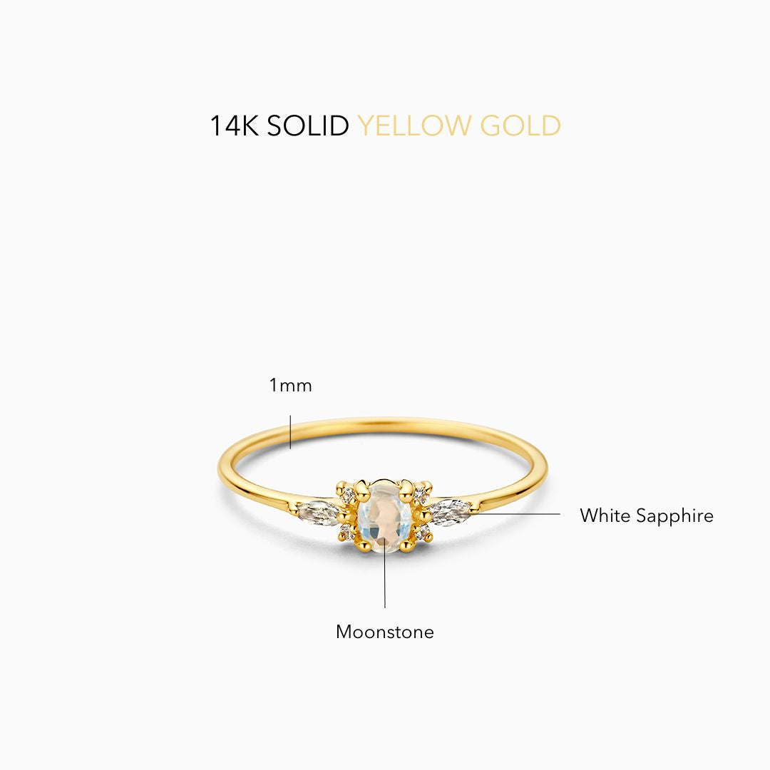 Moonstone Muse Ring | Gold 14k